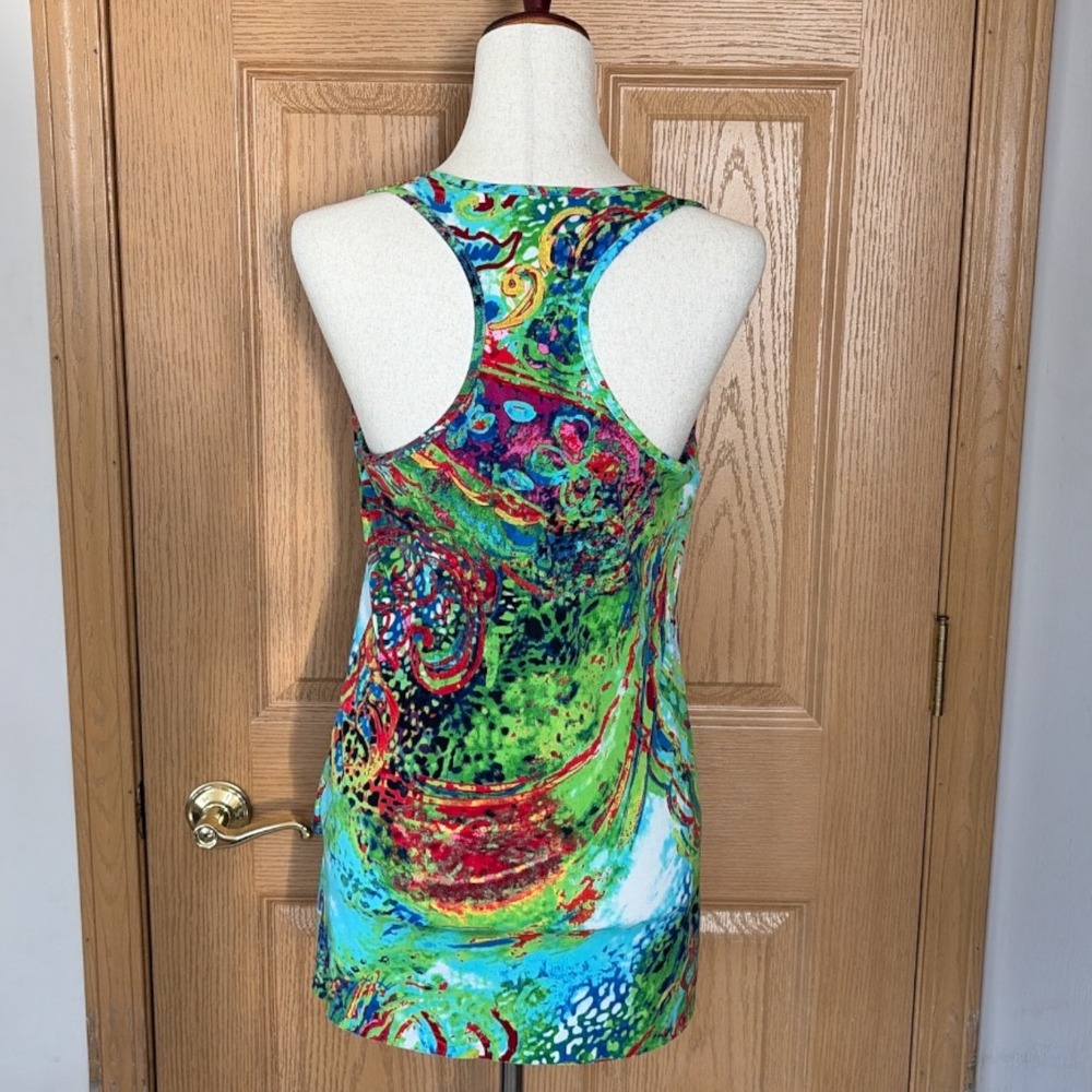 Joseph Ribkoff Abstract Print Tiered Tank Top Size‎ 8 Multicolor Racerback - Picture 2 of 4